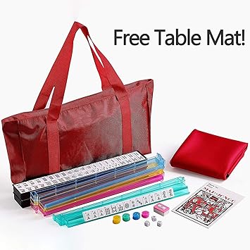 4 Pushers + Brand New 166 Tile American / Western Mahjong Set in Waterproof Red Bag (mah Jong Mah Jongg Mahjongg)