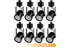 VAYANNKSUN 10W H Track Lighting Heads Dimmable LED Track Light Head Replacement Fixtures Bright 4000K Cool White Ceiling Spotlight for Accent Task Art, Flicker Free CRI90+ 24° 1000lm (4000K 8 Pack Black)