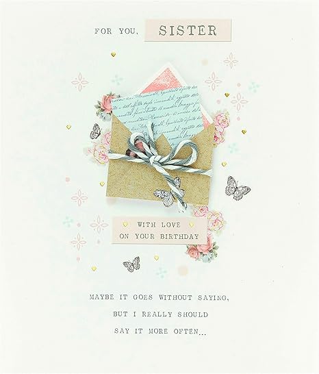 Biglietto Di Compleanno Per Sorella Biglietto Di Compleanno Per Lei Motivo Farfalla Rifinito A Mano Amazon It Cancelleria E Prodotti Per Ufficio