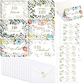 Saypacck 36 Pcs Eid Mubarak Greeting Cards with Envelopes and Stickers Assorted Ramadan Cards for Islamic Muslim Decoration Ramadan Party Supplies