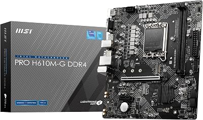 MSI PRO H610M-G DDR4 Micro-ATX Motherboard LGA1700 12th Gen 2xDDR4