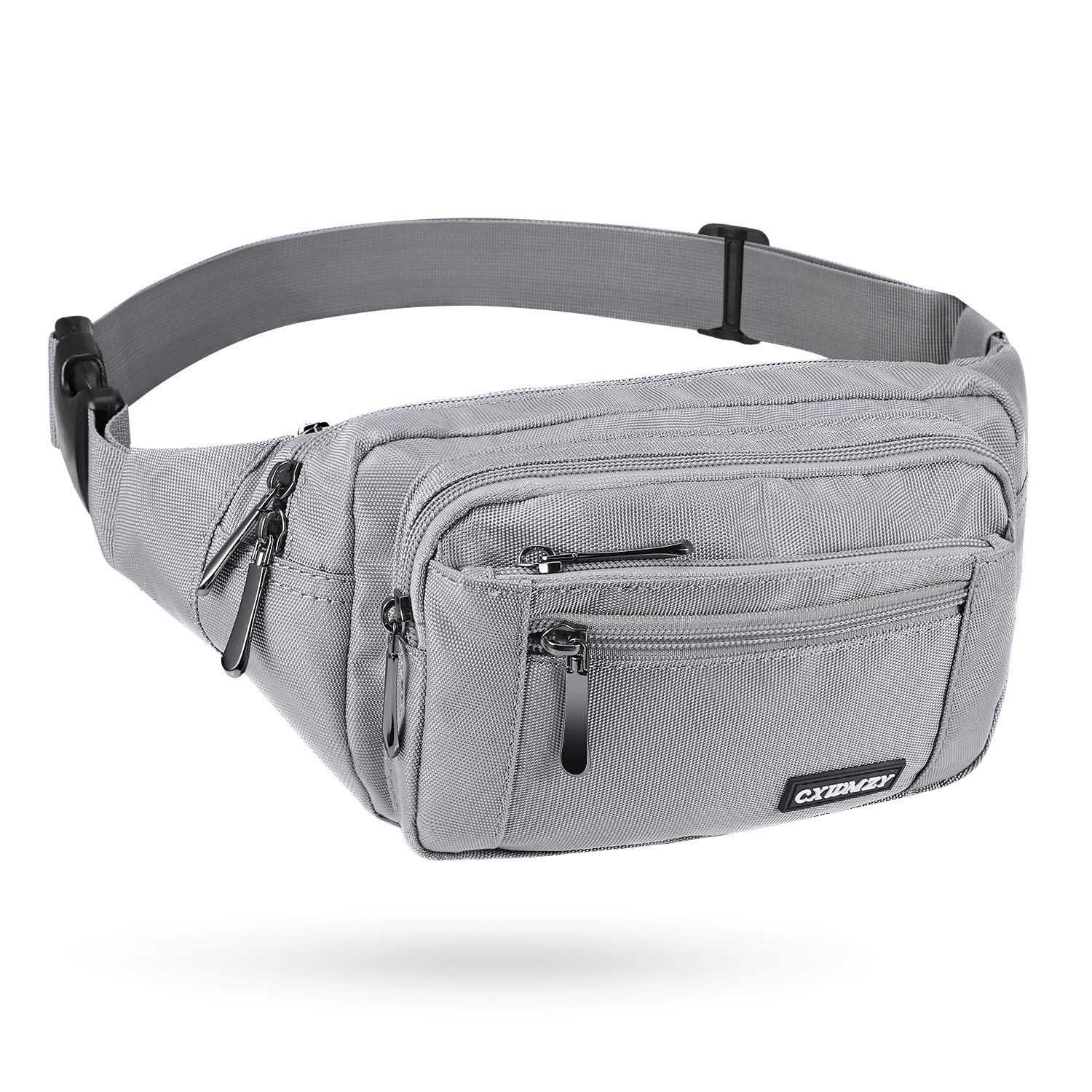 CXWMZY Fanny Packs For Women & Men Waist Pack Hip Bum Bag with Multi-Pockets Large Capacity Waterproof Casual Bum Bag for Disney Traveling Casual Cycling Running Hiking, Gray, One Size