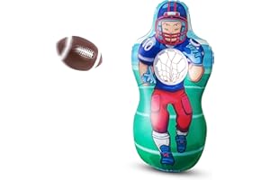 Kovot Inflatable Football Target Set - Inflates to 5 Feet Tall! - Soft Mini Toss Foot Ball Included