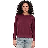 perfectwhitetee Women's Ziggy Inside Out Fleece Shrunken Crew Neck Sweatshirt