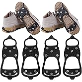 WBCBEC 2 Pairs Non Slip Gripper Spike Ice Traction Cleats Walk Traction Cleat Durable Ice Snow Grips for Shoes, Boot with 8 S