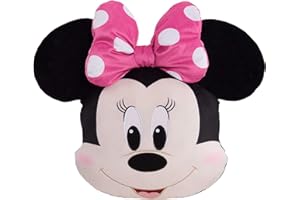 Disney Classics Character Heads, Minnie Mouse, 13.5-Inch Plushie, Soft Pillow Buddy Toy for Kids, Officially Licensed Kids Toys for Ages 2 Up by Just Play