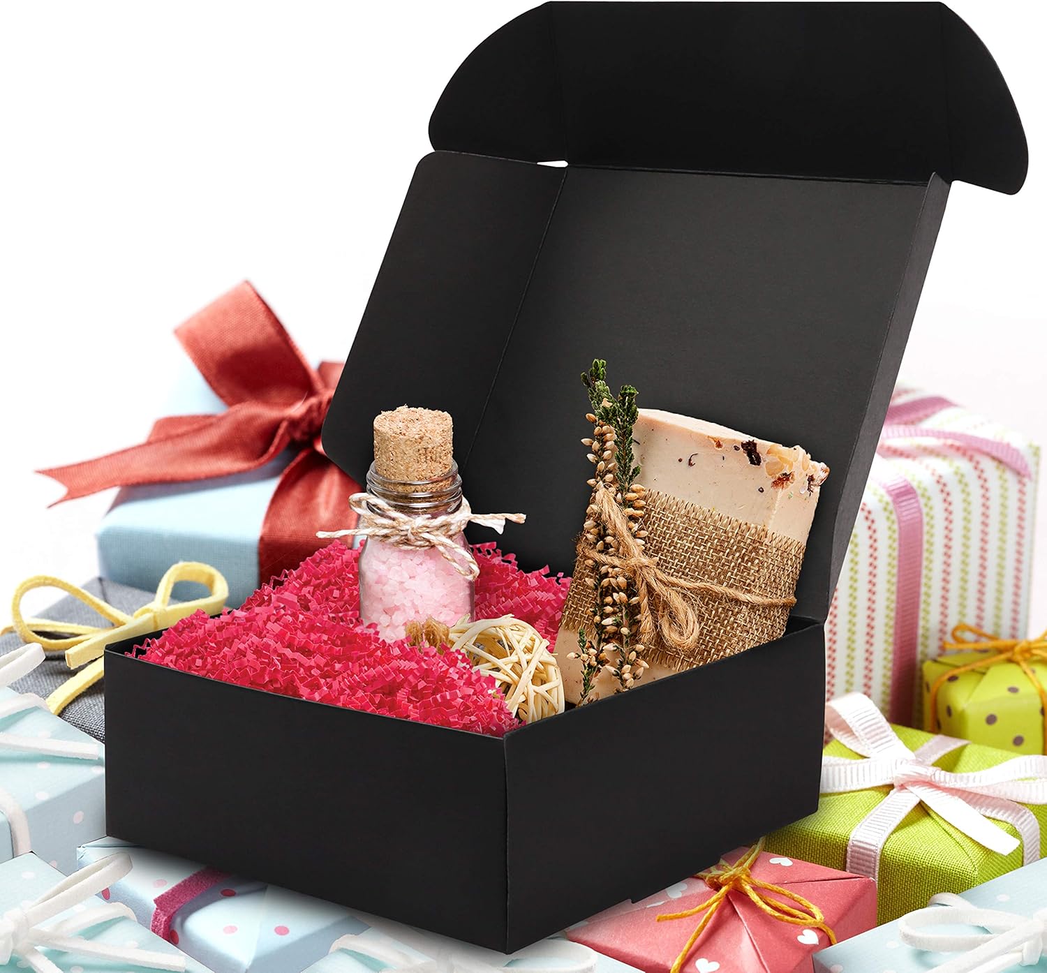 Kurtzy Black Kraft Gift Boxes (20 Pack), Box Measures 12 x 12 x 5cm (4.72 x 4.72 x 1.96 inches) - Image 5