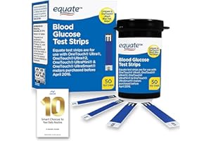 NEOBIT Equate Blood Glucose Test Strips, 50 Count | Compatible with OneTouch Meters | Quick, Reliable Readings | Accurate & Easy to Use - Bundle with '10 Smart Choices for Your Daily Routine' Guide (2 Items)