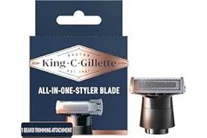 King C. Gillette All-in-One Styler Beard Trimmer Razor Refill with 4-Directional Metal Razor Blades, 1 Cartridge