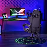 T-THREE Ergonomic High-Back Gaming Chair with Lumbar Headrest Gray view 4