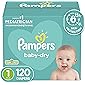 Diapers Newborn/Size 1 (8-14 lb), 120 Count - Pampers Baby Dry Disposable Baby Diapers, Super Pack