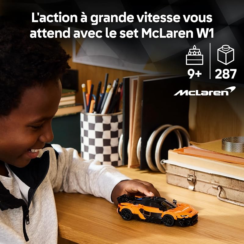 Speed Champions McLaren W1 - Jouet Voiture - Maquette avec Minifigurine Collector de Pilote - Idée de Cadeau d'anniversaire pour Garçon dès 9 Ans ou Fan de Sport Automobile 77257