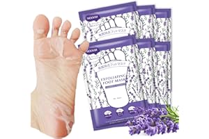 IREV Foot Peel Mask 6 Pack, Exfoliator Foot Peel Mask for Dry Cracked Feet, Exfoliating Foot Mask for Callus, Dead Skin Removal, Baby Soft Feet For Men Women (Lavender)