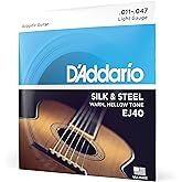 D'Addario Silk &amp; Steel Acoustic Strings EJ40, 6-String, 11-47 | Silk &amp; Steel acoustic strings deliver warm mellow tone, easy feel, smooth response and comfortable playability.