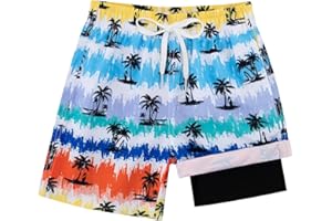 westwolf Boys Swim Trunks with Compression Liner Casual Bathing Suit for Kids Swim Shorts 6-18 Years