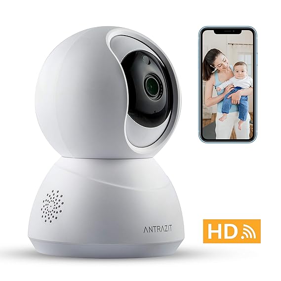 WLAN Kamera Indoor by ANTRAZIT - Überwachungskamera Innen WLAN Handy, Baby Monitor mit 2-Wege-Audio, Nachtsicht, Bewegungsmel