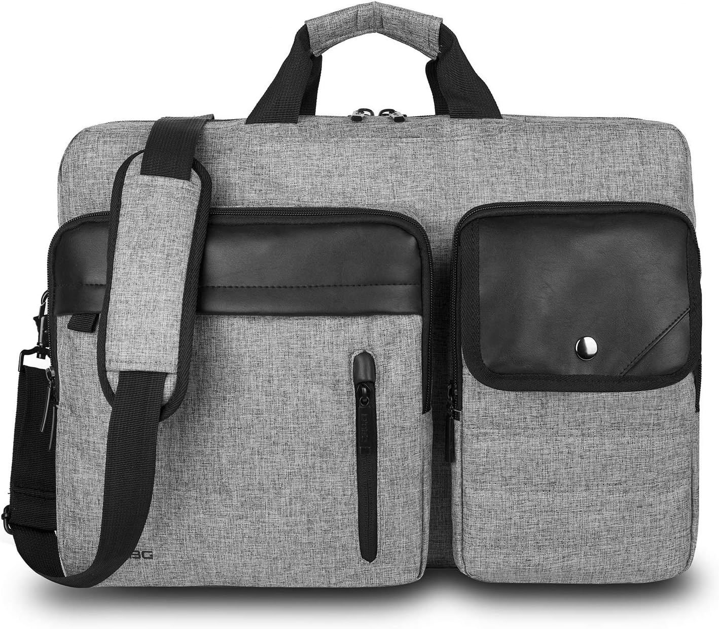 Convertible Backpack Messenger Bag 17.3 Inch Laptop Shoulder Bag Expendable Business Briefcase Extra Large Multi-Functional Travel Computer Bag for Men,Gray