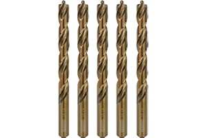 Sabre Tools 1/2 Inch Cobalt Drill Bits – 5pcs Drill Bits for Metal, M35 Cobalt Metal Drill Bit Set, Pilot Point Cobalt Drill Bits – Heavy-Duty Drill Bits for Steel, Hard Metal, Cast Iron (1/2" x 6")