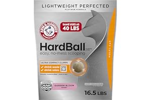 ARM & HAMMER Hardball Lightweight Platinum Multi-Cat Clumping Cat Litter Odor Control, Easy No-Mess Scooping, Garden Bloom Scent, 16.5 Lbs.