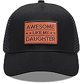 BUGKHD Gifts for Dad from Daughter Father Trucker Hat, Awesome Like My Daughter, Dad Birthday & Christmas Baseball Cap