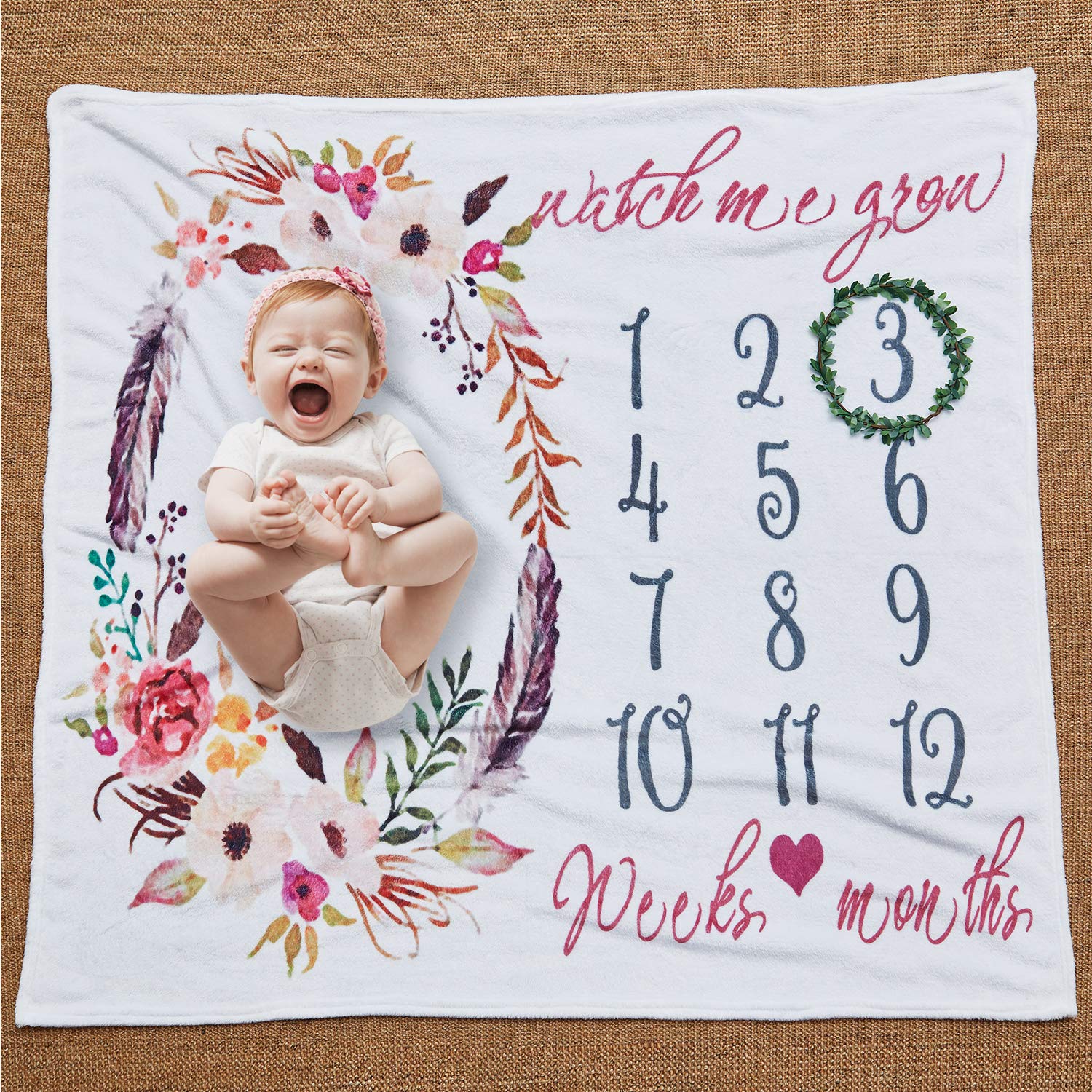 baby girl milestone blanket