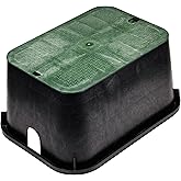 NDS 117BC* 15 in. X 22 in. Rectangular Jumbo Valve Box and Cover, 12 in. Height, Irrigation Control Valve Lettering, Black Bo