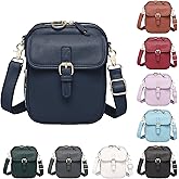 Leather Crossbody Bags for Women Travel Small Crossbody Purse Anti Theft Waterproof Bum Bag with Built in Wallet