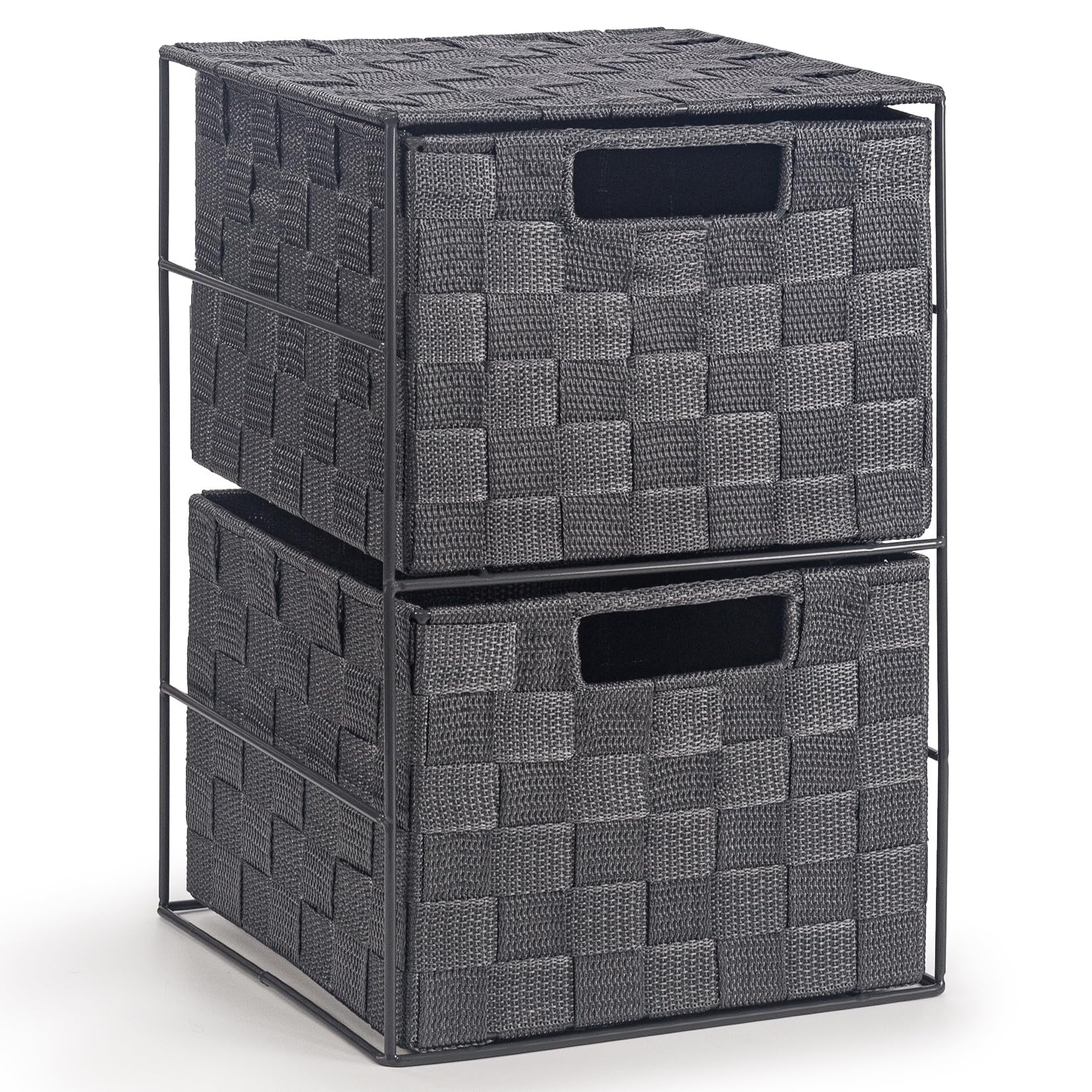 EHC 2 Drawer Storage Unit Cabinet for Bedroom/Bathroom - Grey