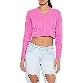 Forever 21 Womens Cropped Cable Knit Sweater