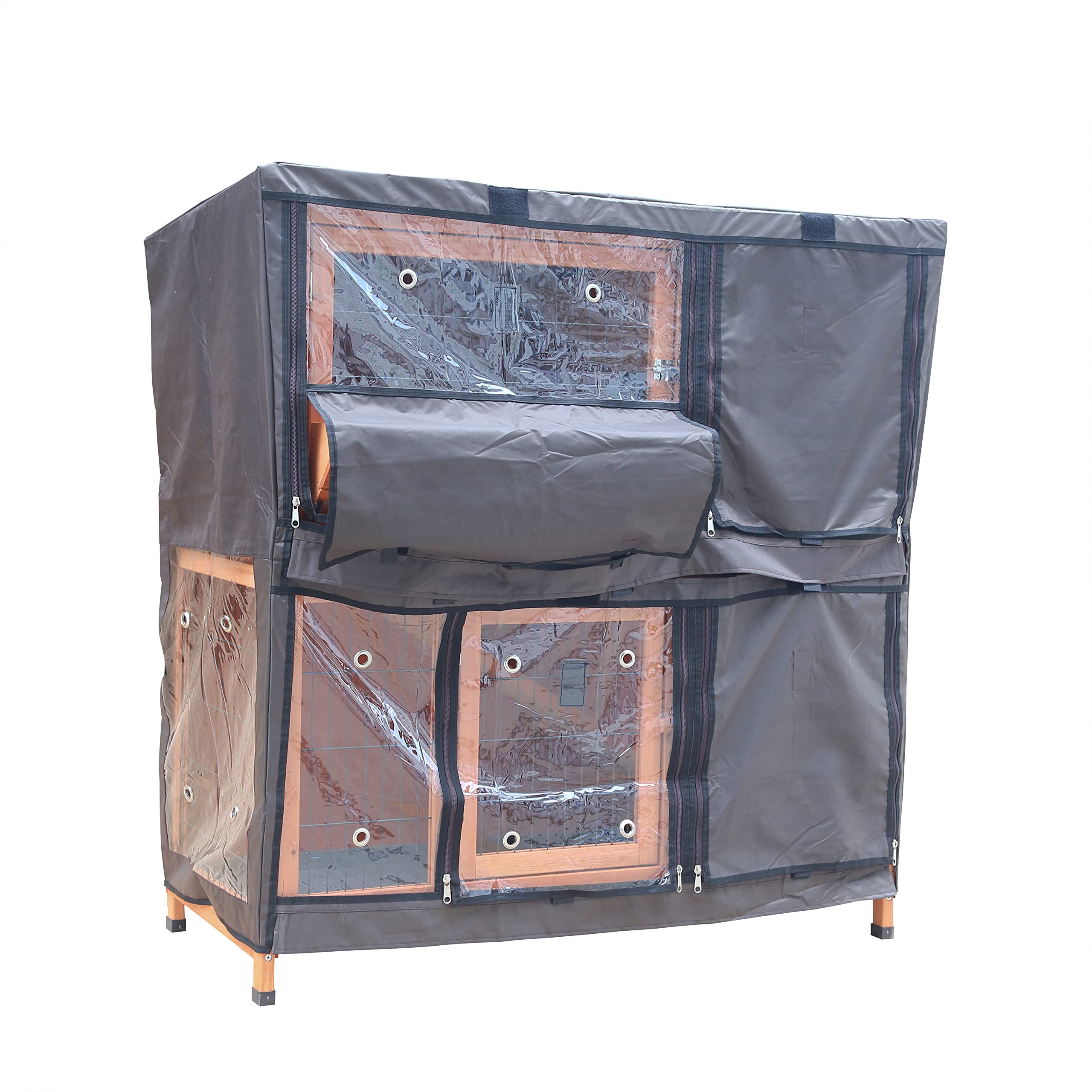 BUNNY BUSINESS 41" 2-Tier Double Decker Rabbit/Guinea Pig Hutch Hutches with Sliding Trays & Ramp (COVER ONLY)