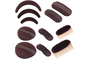 YOOOYOOO Hair Base Sponge Invisible Clip Comb Bump It Up Volume Tool False Pads Insert Extensions Accessories Brown (AN Brown)