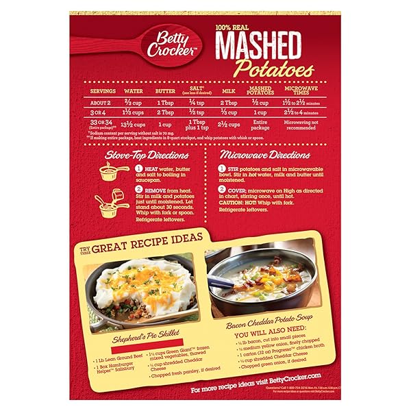 BETTY CROCKER GLUTEN FREE, 100% REAL POTATO BUDS, 28 OZ (PACK OF 6)