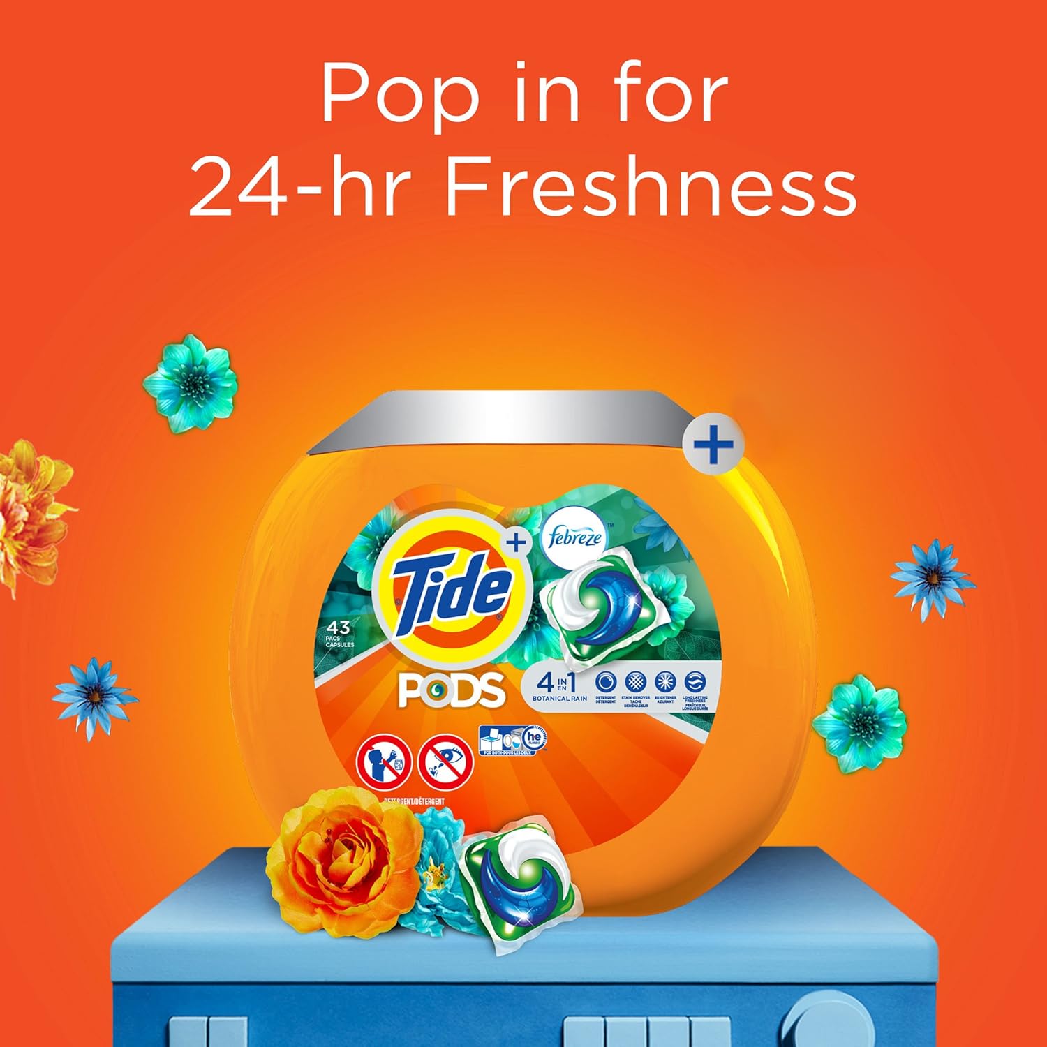 Tide PODS Laundry Detergent Liquid Pacs, Botanical Rain Scent, 4 in 1 HE Turbo, 61 Count (Packaging May Vary): Health & Personal Care