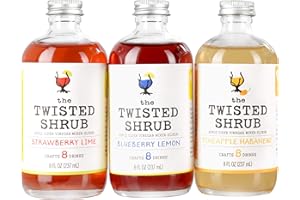 The Twisted Shrub | Strawberry Lime + Blueberry Lemon + Pineapple Habanero (Pack of 3) | Apple Cider Vinegar Drink Mixers for Healthier Sodas & Cocktails | Aids Digestion | Prebiotics | 8oz bottles