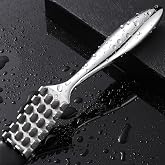 SUCCFLY Stainless Steel Fish Scaler, Wedge Sawtooth Fish Descaler Tool | Integrated Casting, Heavy duty Wedge-shaped Sawtooth Design, Ergonomic Handle, No Mess Fish Scale Remover, Dishwasher Safe