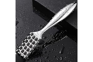 SUCCFLY Fish Scaler Stainless Steel, Premium Fish Scale Remover Integrated Casting, Heavy Duty Wedge-shaped Sawtooth Fish Des