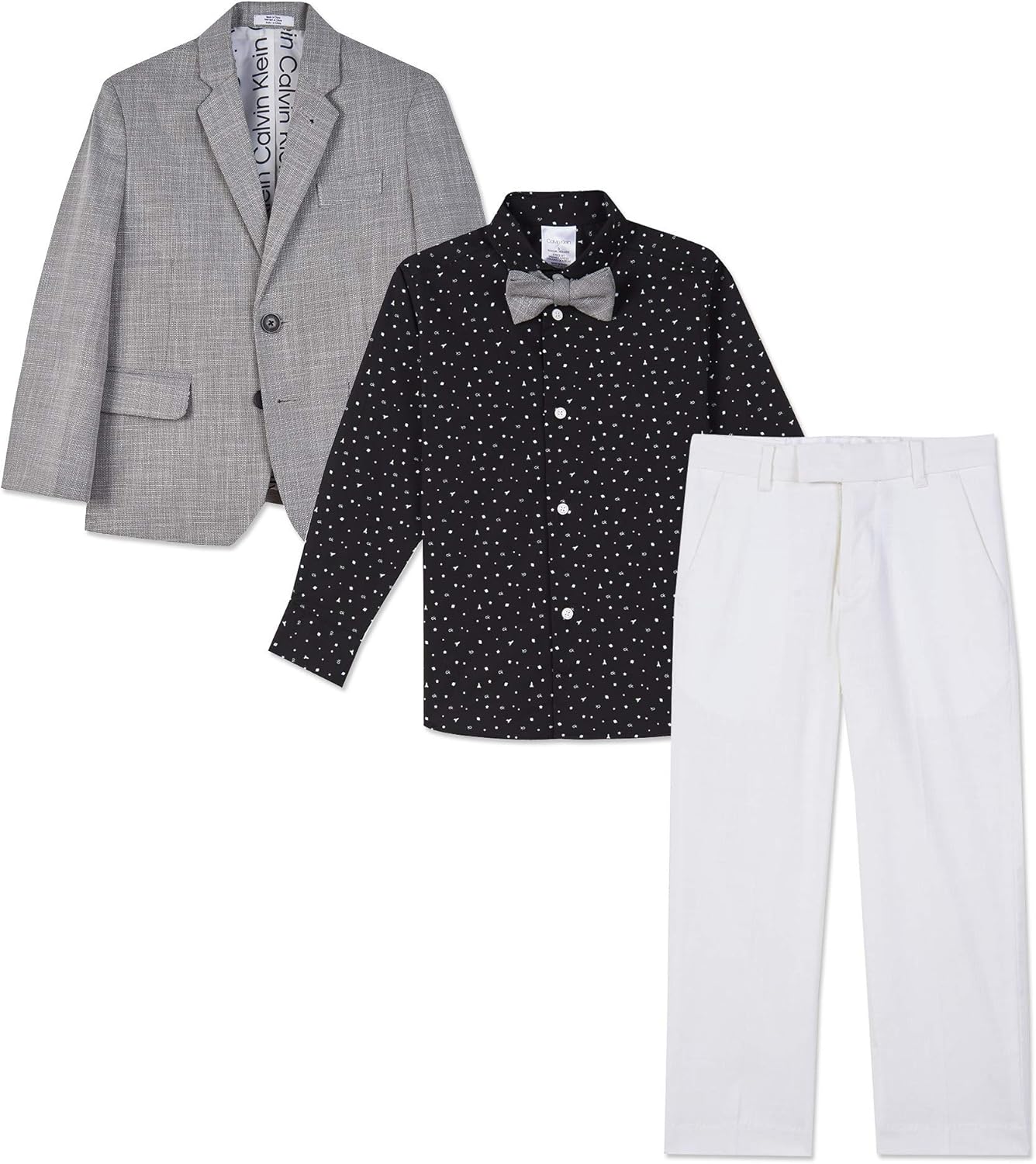 Calvin Klein Boys' 4-Piece Formal Suit Set: Clothing
