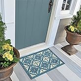Liora Manne ESENCIA Indoor/Outdoor Power Loomed Latex Back Non Slip Mat - Traditional Tile Casual Medallion Colorful (Madrid 