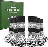 Anti-Slip Dog Socks 3 Pairs Durable Paws Stop Licking Grey Large