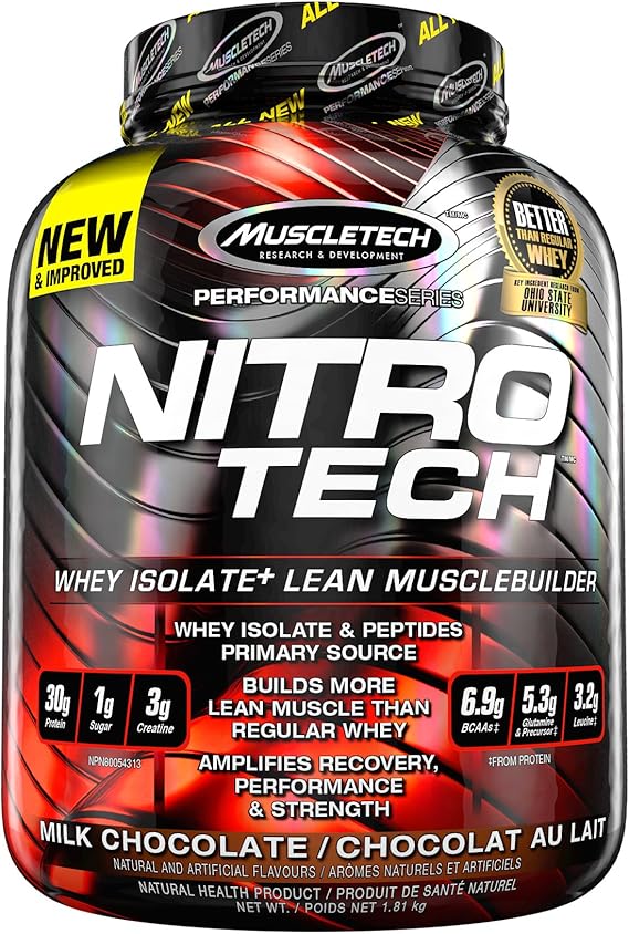MuscleTech NitroTech Protein Powder Plus Creatine Monohydrate Muscle