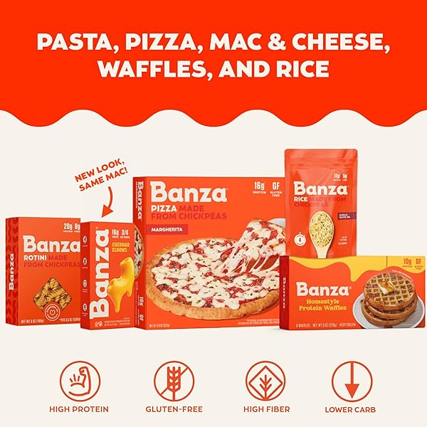 BANZA DELUXE ELBOWS MAC AND CHEESE WITH CREAMY CHEDDAR – HIGH PROTEIN, GLUTEN FREE, AND LOWER CARB DELUXE PROTEIN MAC AND CHEESE 11.0OZ