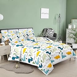 NINENINE Dinosaur Bedding Set for Kids,Queen Size