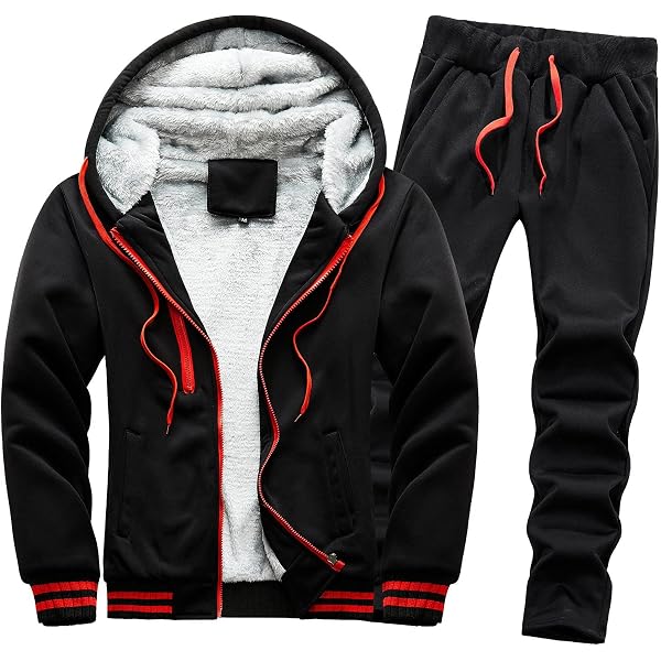 thumbnail image 2 of Men's 3-Piece Tracksuit Set - Winter Casual Hoodie & Sweatpants Outfit Lightweight Sweatsuits 2 of 10