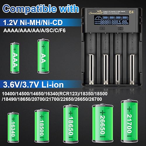 18650 Battery Charger,Smart Lithium Fast Charge with LCD Display for 3.7v  Li-ion Battery 18650 26650 21700 17500 14500 RC123A,1.2v NiMH AA AAA  Batteries in Dubai - UAE | Whizz Battery Chargers