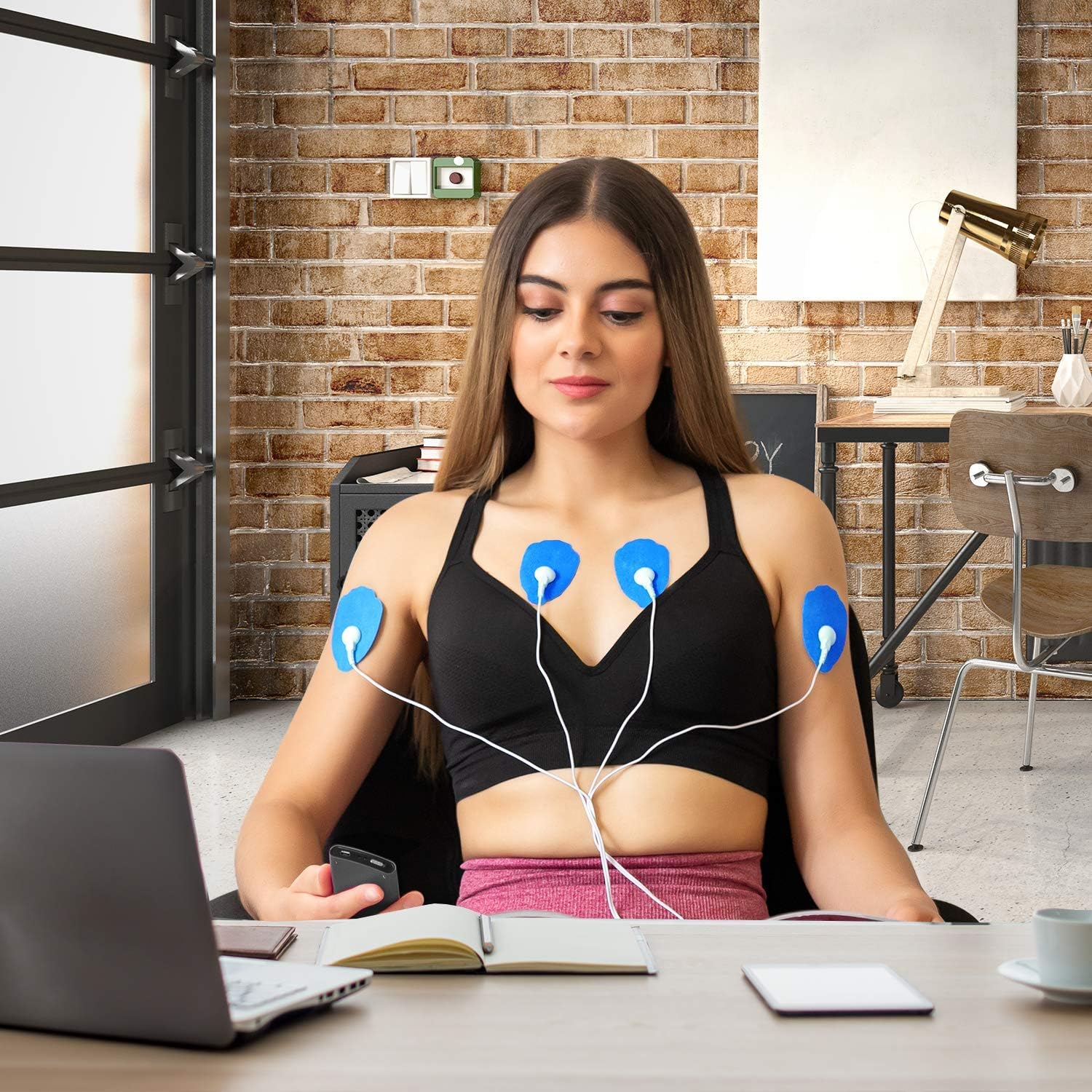 Cure Choice Dual Channel TENS + EMS Unit 24 Modes Unit Muscle Stimulator, Pulse Massager with 10 Electrode Pads + Storage Pouch for Muscle Pain Relief (Black): Health & Personal Care