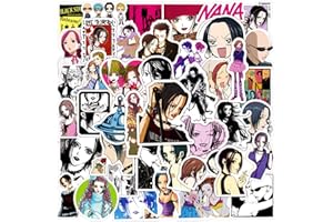 MEET HOLIDAY 50PCS Anime Nana Sticker Set, Waterproof Vinyl Decals, Anime Character Collection for Laptop, Water Bottle Gifts Birthday Decorations (Gray)