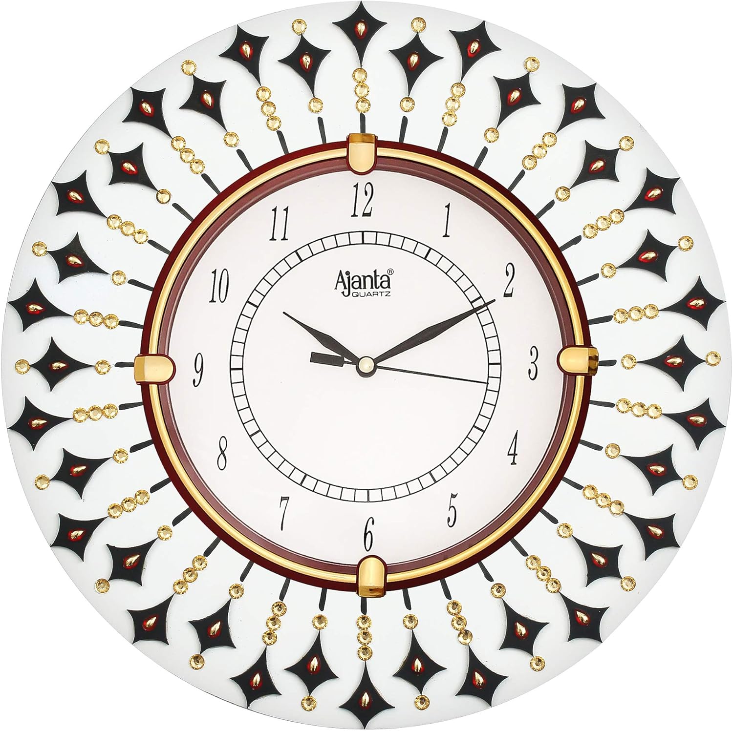 Buy Circadian Ajanta Desginer Wooden Ethnic Handpainted Wall Clock for