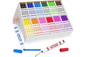Aigybobo 240 Count Washable Markers Bulk, 12 Assorted Colors, Broad Line Conical Tip Coloring Marker for Kids, Markers Bulk Pack for Classroom, School Art Supplies & Back to School Supplies