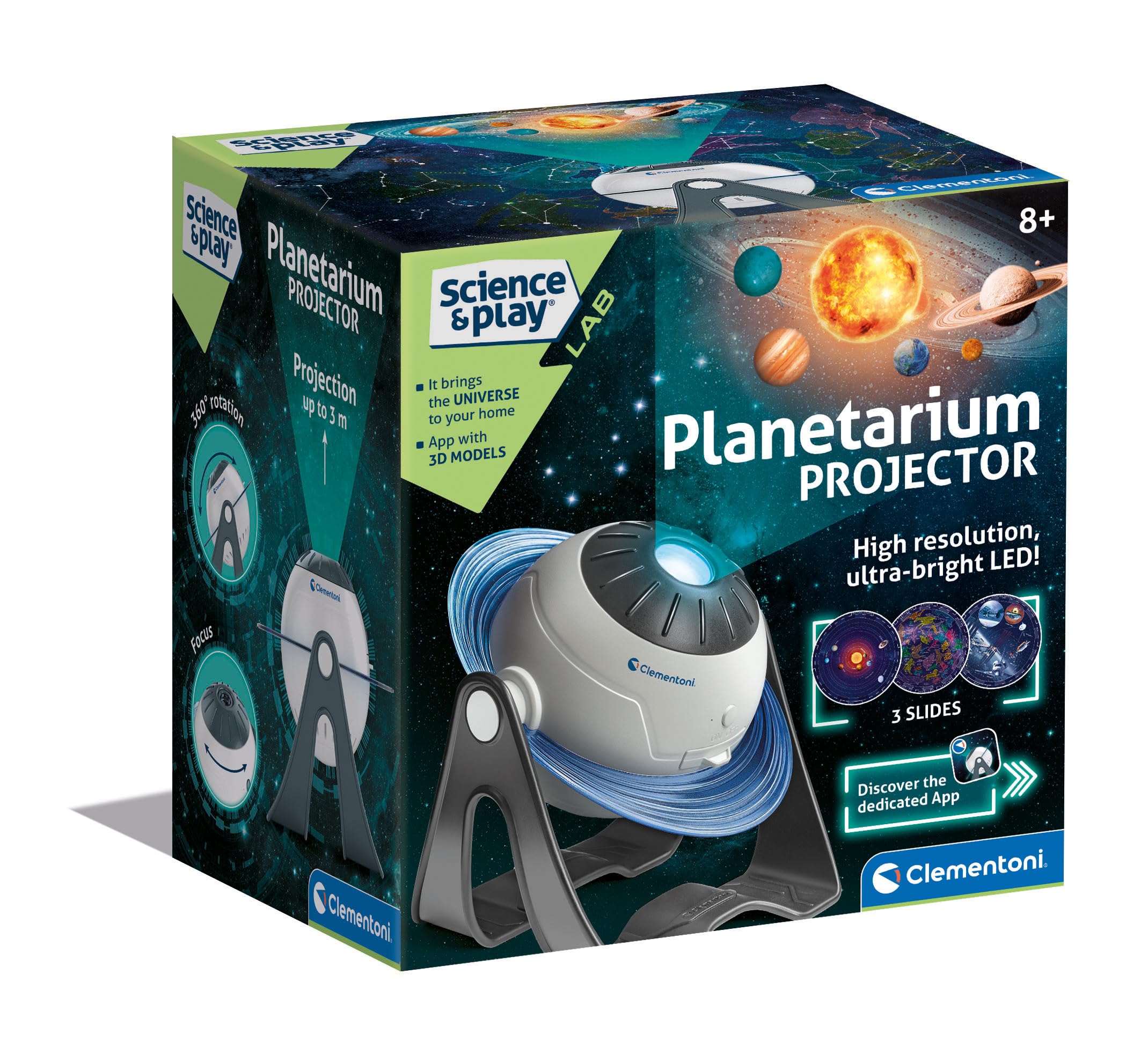 Clementoni- Star Projector: With Lights, AR App & Space Exploration (8+ Years)