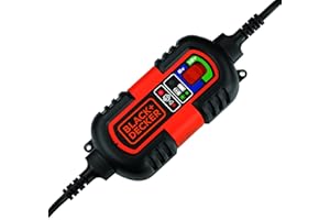 BLACK+DECKER BM3B Fully Automatic 6V/12V Battery Charger/Maintainer with Cable Clamps and O-Ring Terminals, Multi, 1.5 Amp